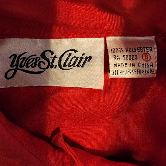 Vintage Yves St. Clair Red Button Up Blouse - Picture 10 of 10